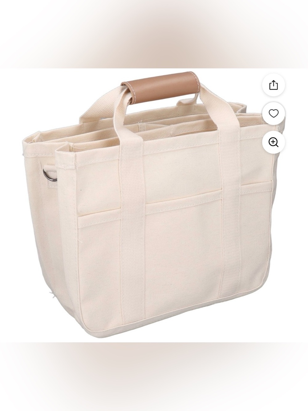 CANVAS CROSSBODY TOTE OR Large Capacity Multi Pocket Handbag INSERT FOR TOTE NEW - Picture 7 of 13